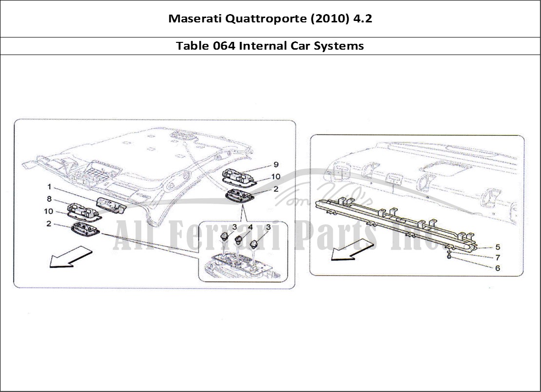 Ferrari Parts Maserati QTP. (2010) 4.2 Page 064 Internal Vehicle Devices