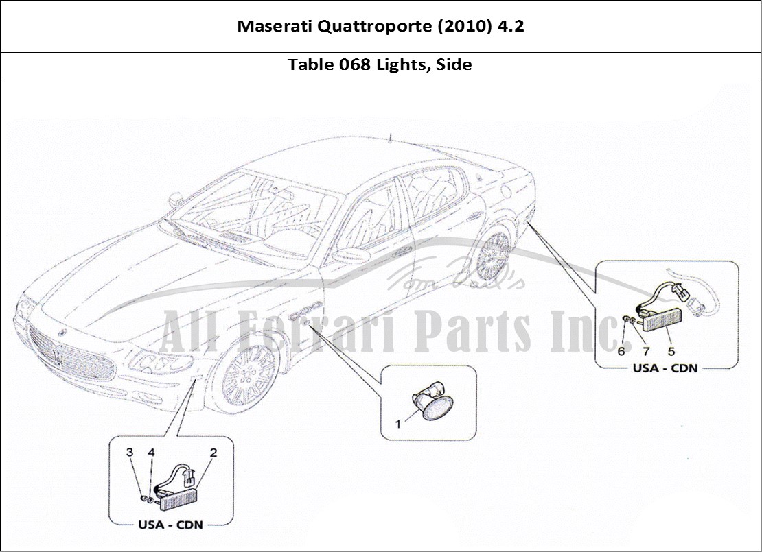 Ferrari Parts Maserati QTP. (2010) 4.2 Page 068 Side Light Clusters
