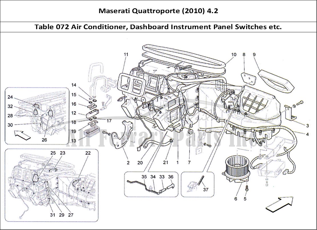 Ferrari Parts Maserati QTP. (2010) 4.2 Page 072 A/C Unit: Dashboard Devic