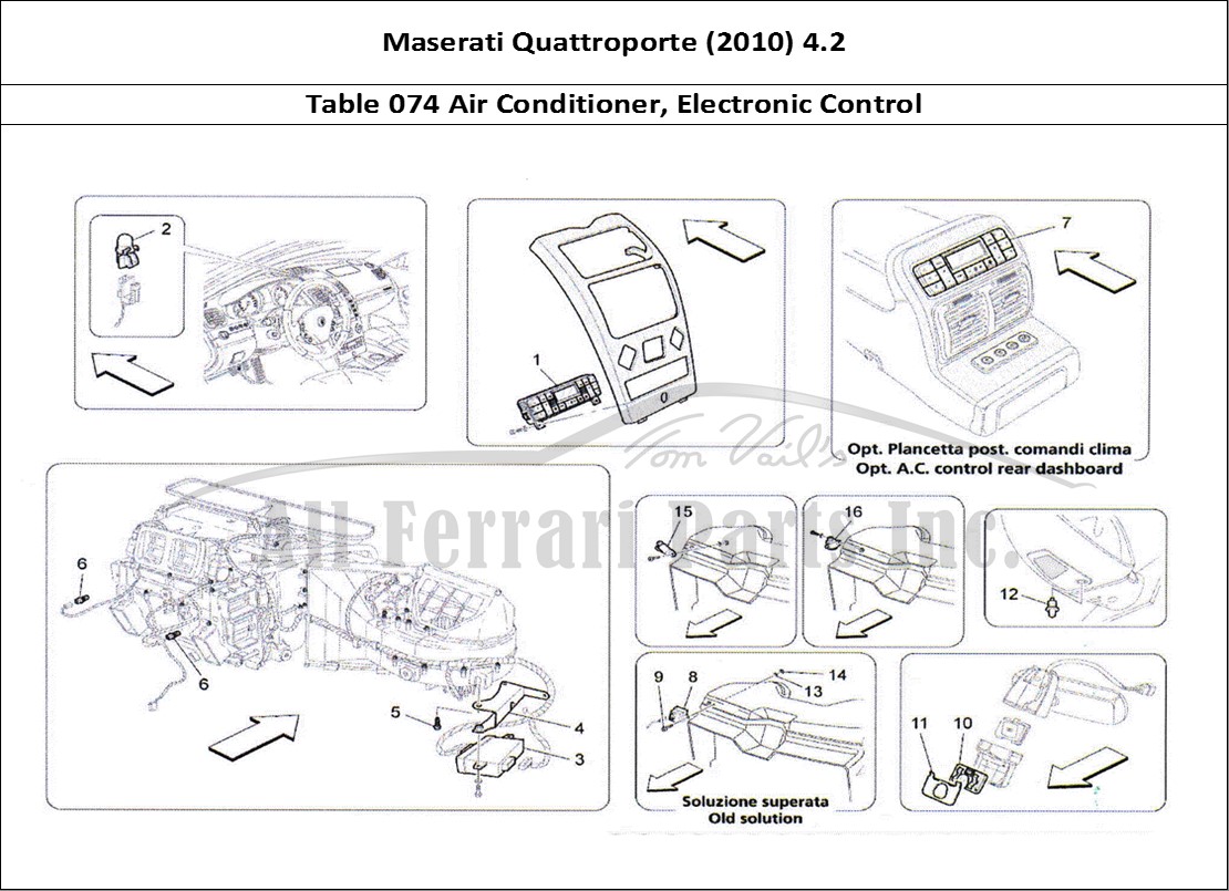 Ferrari Parts Maserati QTP. (2010) 4.2 Page 074 A/C Unit: Electronic Cont
