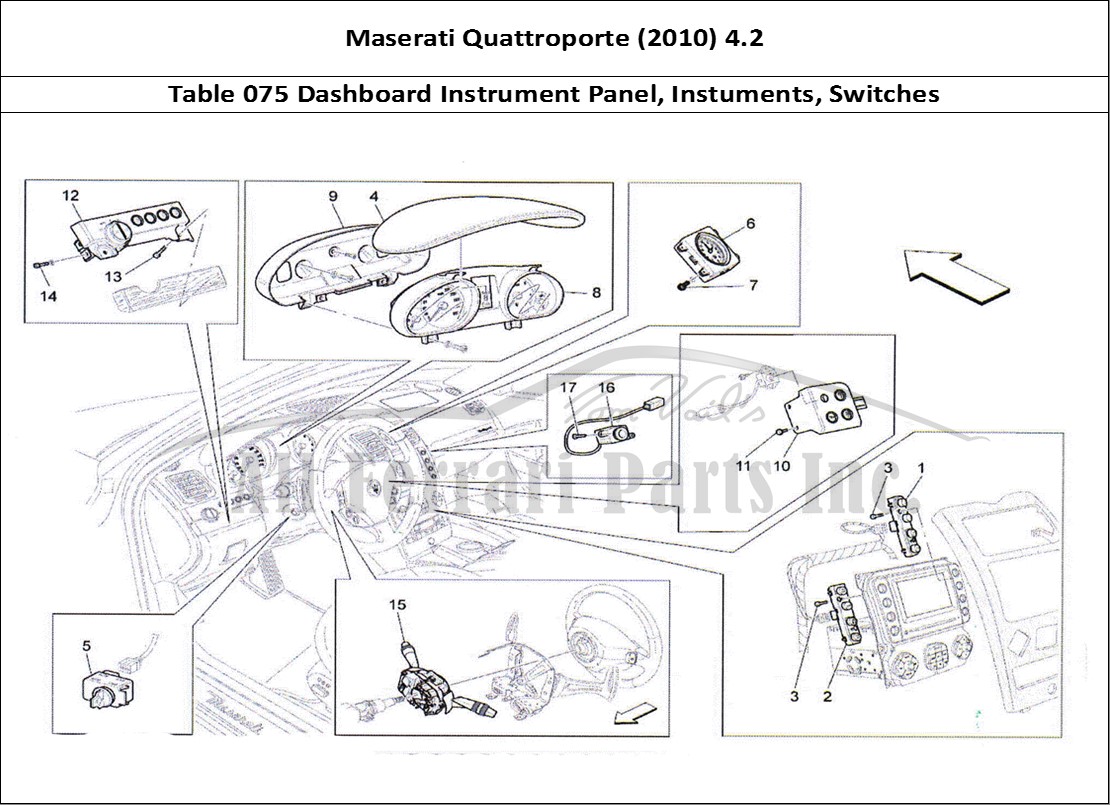 Ferrari Parts Maserati QTP. (2010) 4.2 Page 075 Dashboard Devices