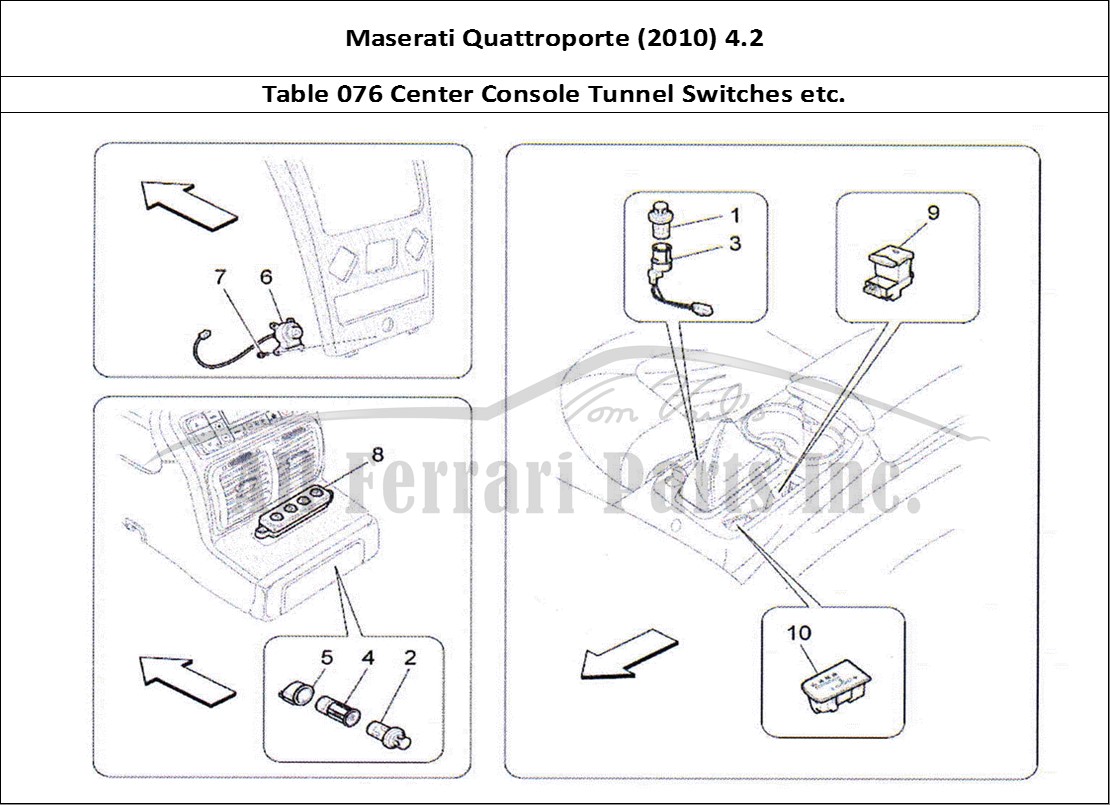 Ferrari Parts Maserati QTP. (2010) 4.2 Page 076 Centre Console Devices