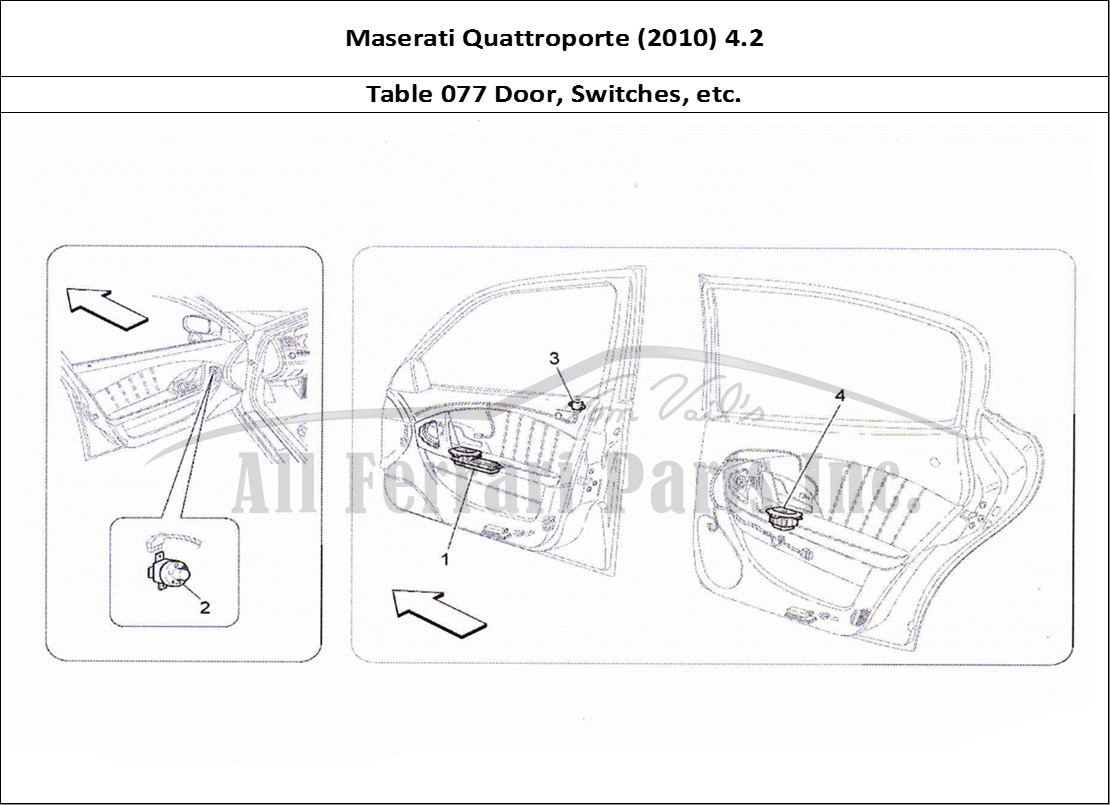 Ferrari Parts Maserati QTP. (2010) 4.2 Page 077 Door Devices