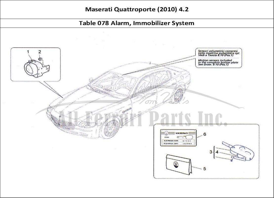 Ferrari Parts Maserati QTP. (2010) 4.2 Page 078 Alarm And Immobilizer Sys