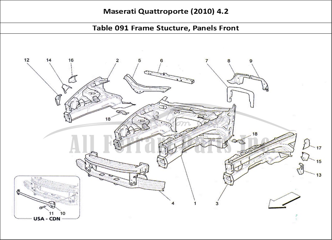 Ferrari Parts Maserati QTP. (2010) 4.2 Page 091 Front Structural Frames a