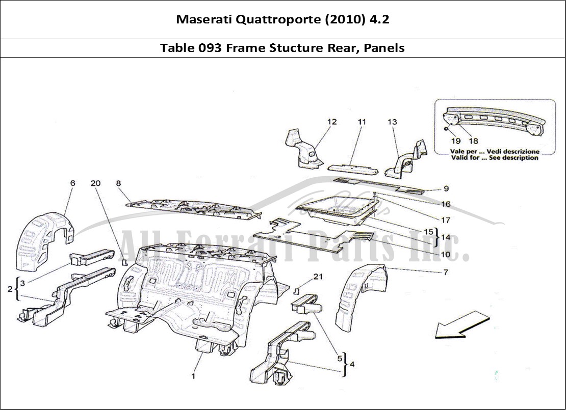 Ferrari Parts Maserati QTP. (2010) 4.2 Page 093 Rear Structural Frames an