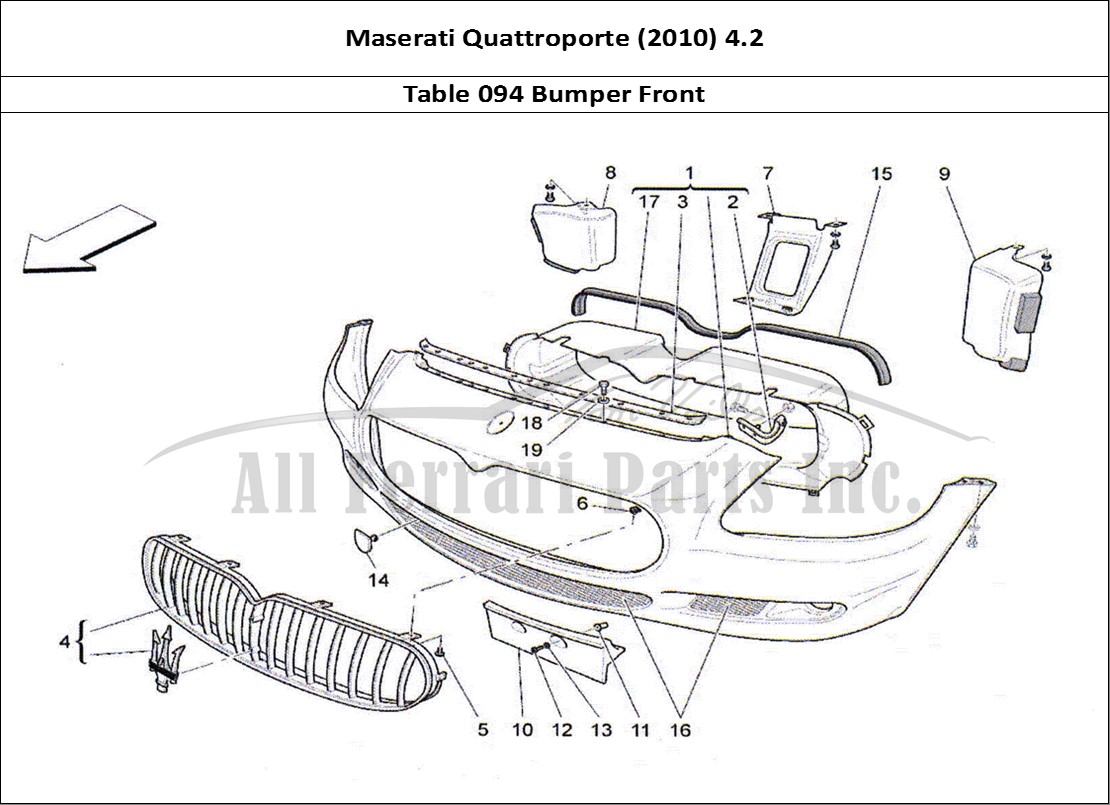 Ferrari Parts Maserati QTP. (2010) 4.2 Page 094 Front Bumper