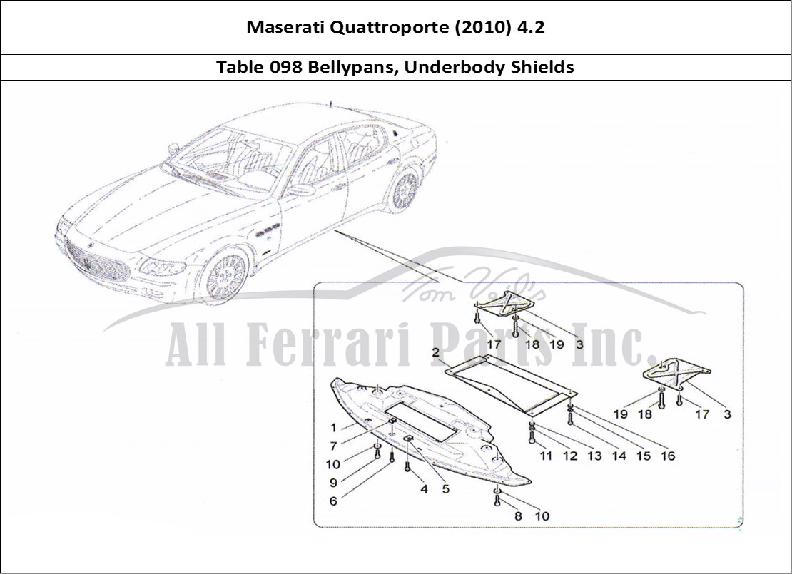 Ferrari Parts Maserati QTP. (2010) 4.2 Page 098 Underbody and Underfloor