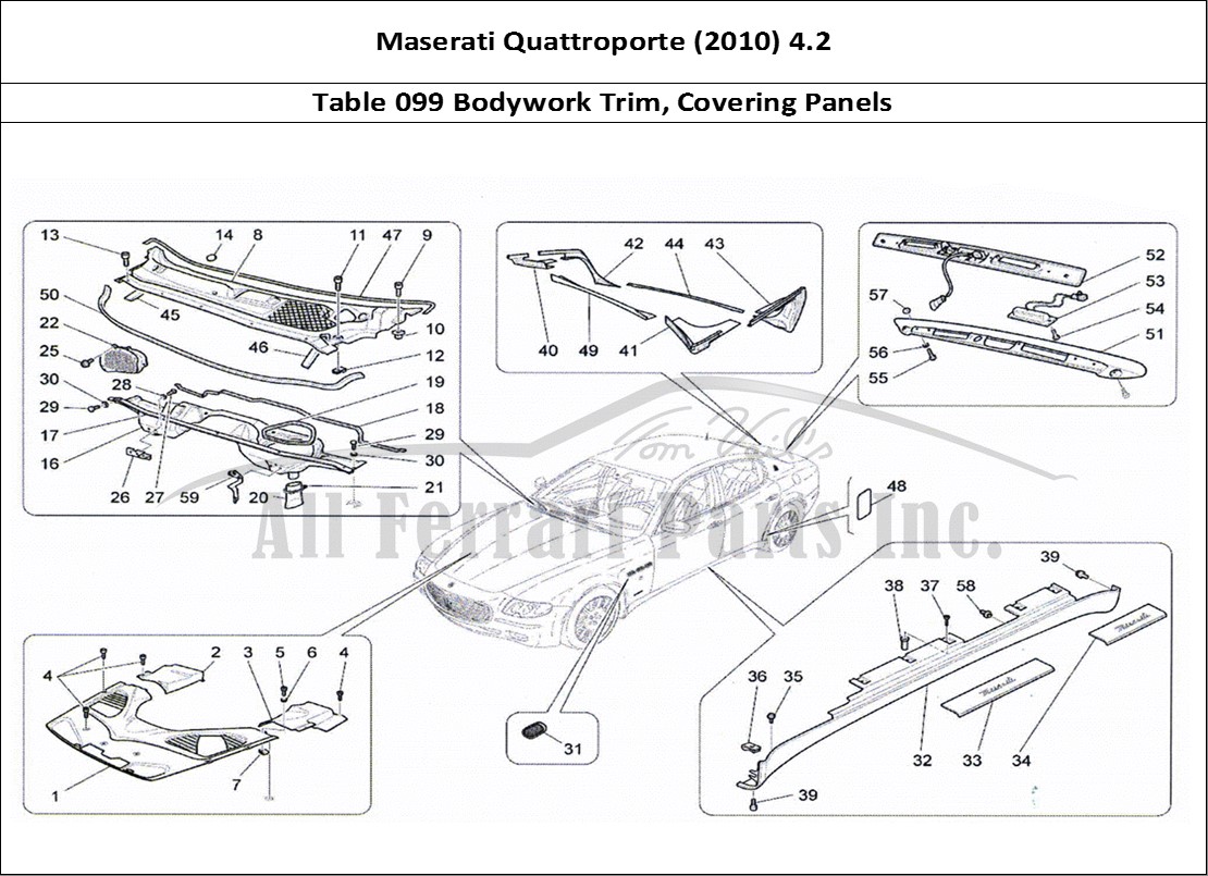 Ferrari Parts Maserati QTP. (2010) 4.2 Page 099 Shields, Trims and Coveri