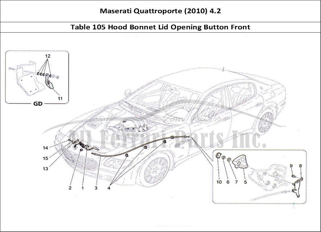 Ferrari Parts Maserati QTP. (2010) 4.2 Page 105 Front Lid Opening Button