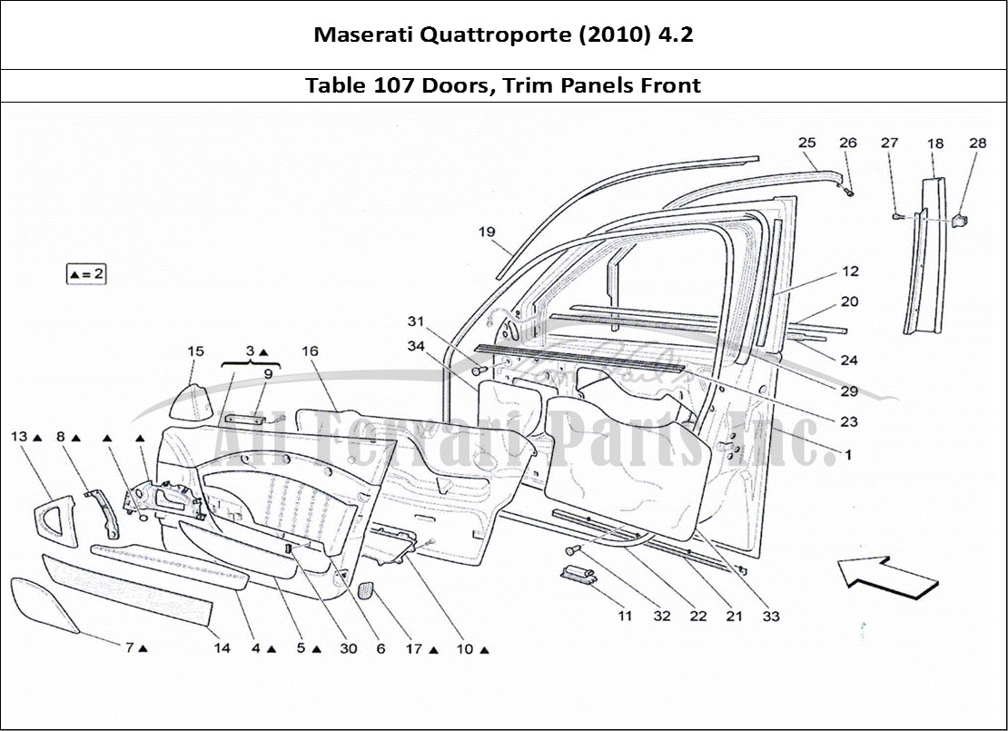 Ferrari Parts Maserati QTP. (2010) 4.2 Page 107 Front Doors: Trim Panels