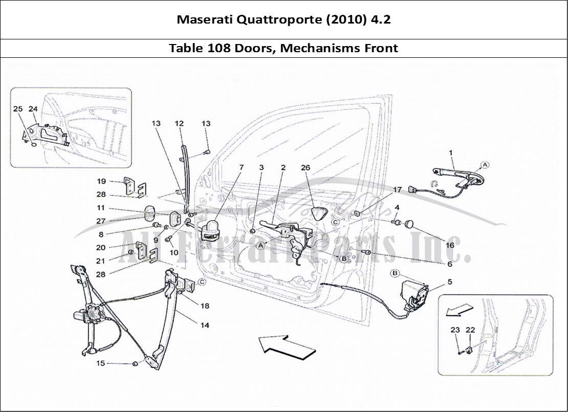 Ferrari Parts Maserati QTP. (2010) 4.2 Page 108 Front Doors: Mechanisms