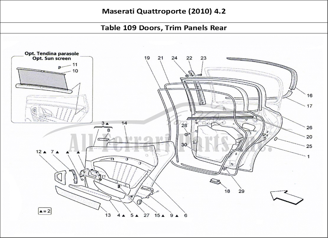 Ferrari Parts Maserati QTP. (2010) 4.2 Page 109 Rear Doors: Trim Panels