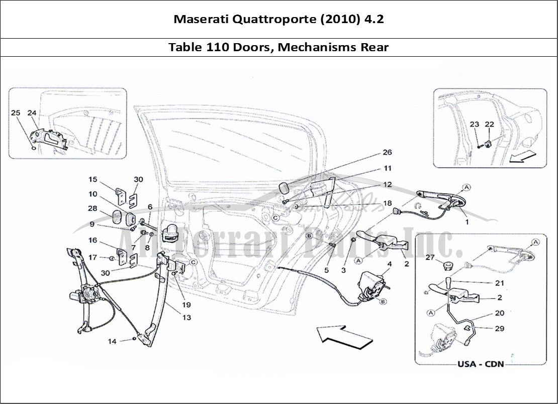 Ferrari Parts Maserati QTP. (2010) 4.2 Page 110 Rear Doors: Mechanisms