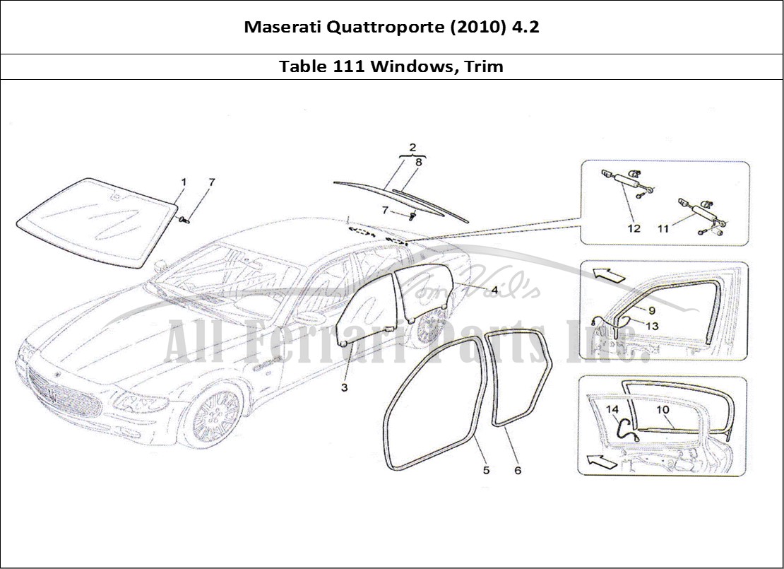 Ferrari Parts Maserati QTP. (2010) 4.2 Page 111 Windows and Window Strips