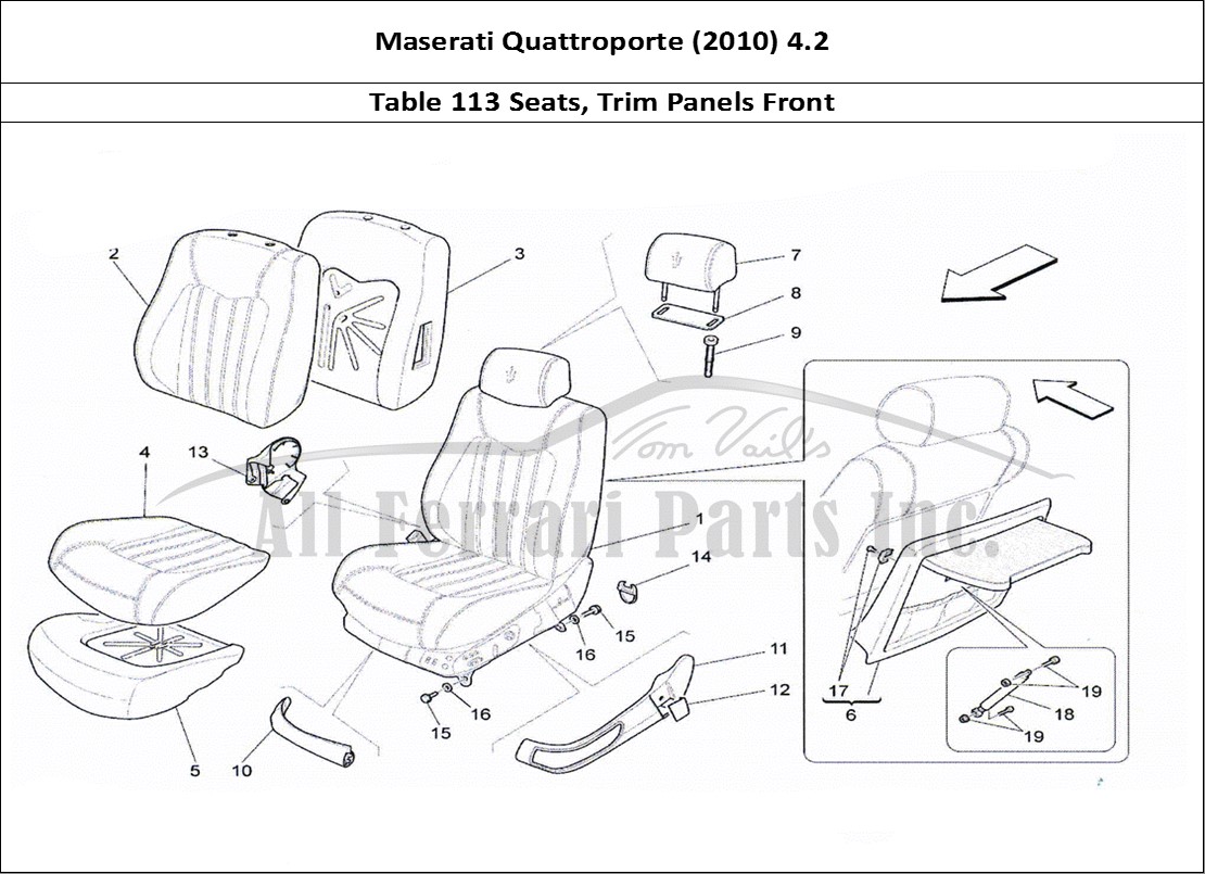 Ferrari Parts Maserati QTP. (2010) 4.2 Page 113 Front Seats: Trim Panels