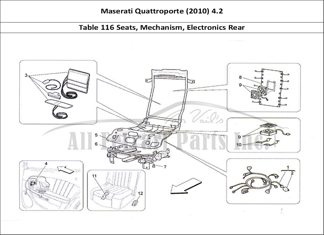Ferrari Parts Maserati QTP. (2010) 4.2 Page 116 Rear Seats: Mechanics and