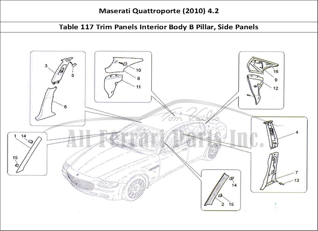Ferrari Parts Maserati QTP. (2010) 4.2 Page 117 Passenger Compartment B P