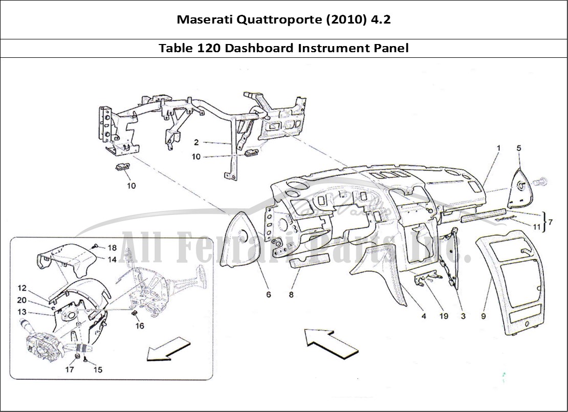 Ferrari Parts Maserati QTP. (2010) 4.2 Page 120 Dashboard Unit