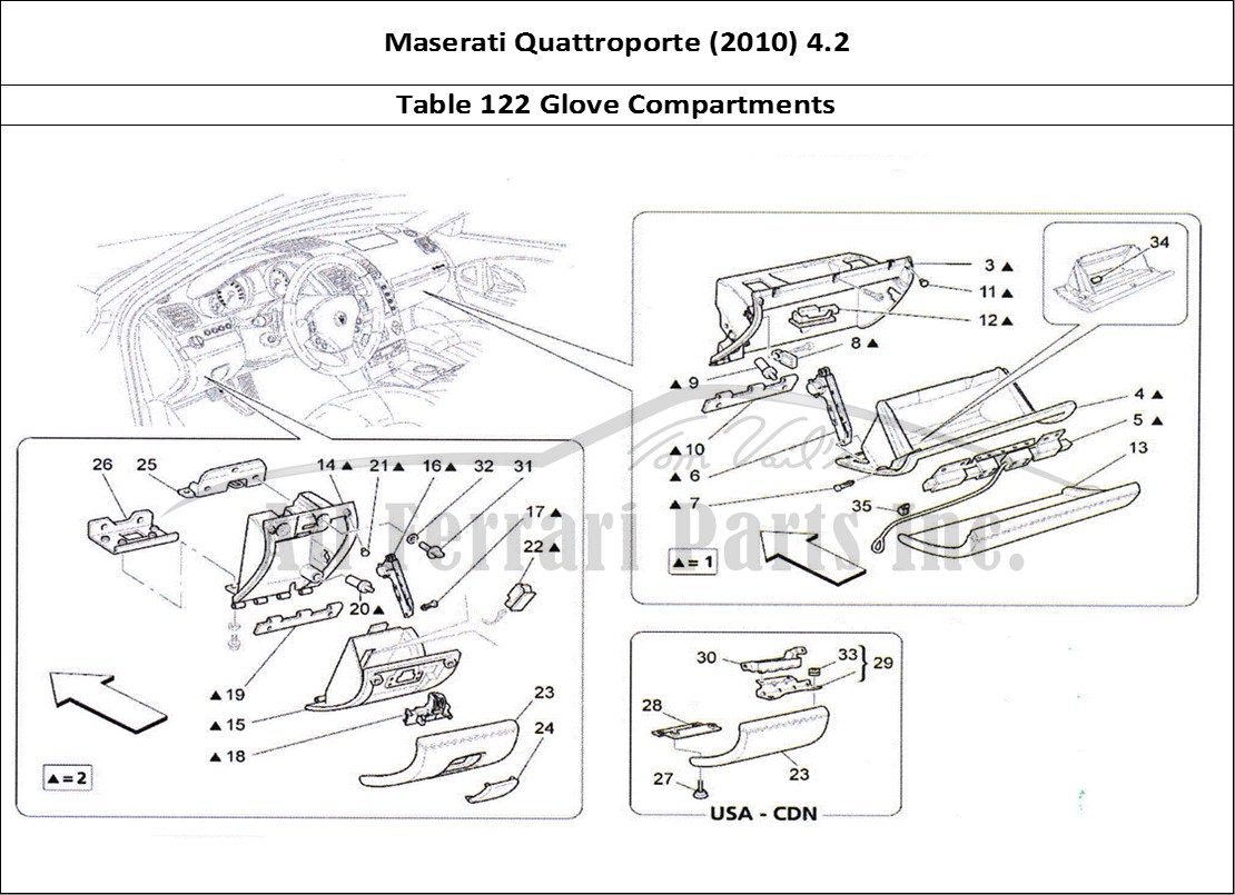 Ferrari Parts Maserati QTP. (2010) 4.2 Page 122 Glove Compartments
