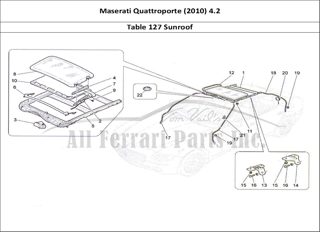 Ferrari Parts Maserati QTP. (2010) 4.2 Page 127 Sunroof
