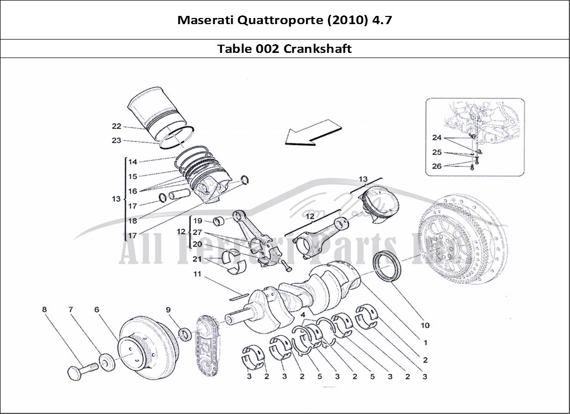 Ferrari Parts Maserati QTP. (2010) 4.7 Page 002 Crank Mechanism