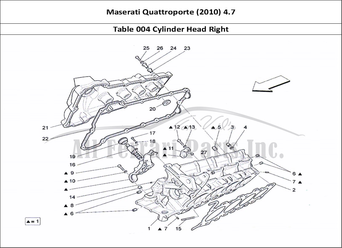 Ferrari Parts Maserati QTP. (2010) 4.7 Page 004 Rh Cylinder Head
