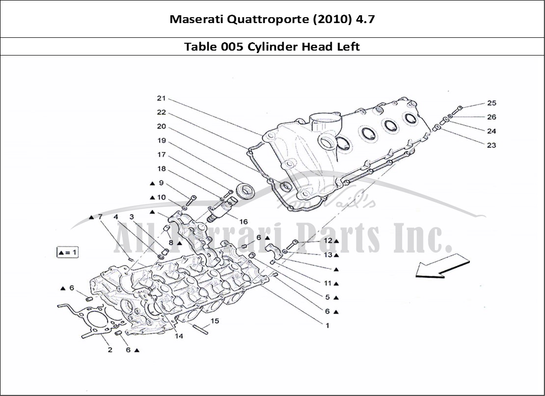 Ferrari Parts Maserati QTP. (2010) 4.7 Page 005 Lh Cylinder Head