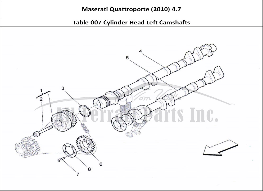 Ferrari Parts Maserati QTP. (2010) 4.7 Page 007 Lh Cylinder Head Camshaft