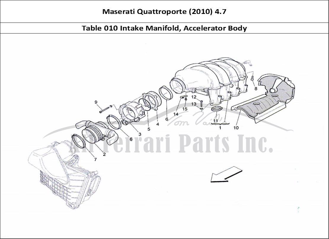 Ferrari Parts Maserati QTP. (2010) 4.7 Page 010 Intake Manifold And Throt