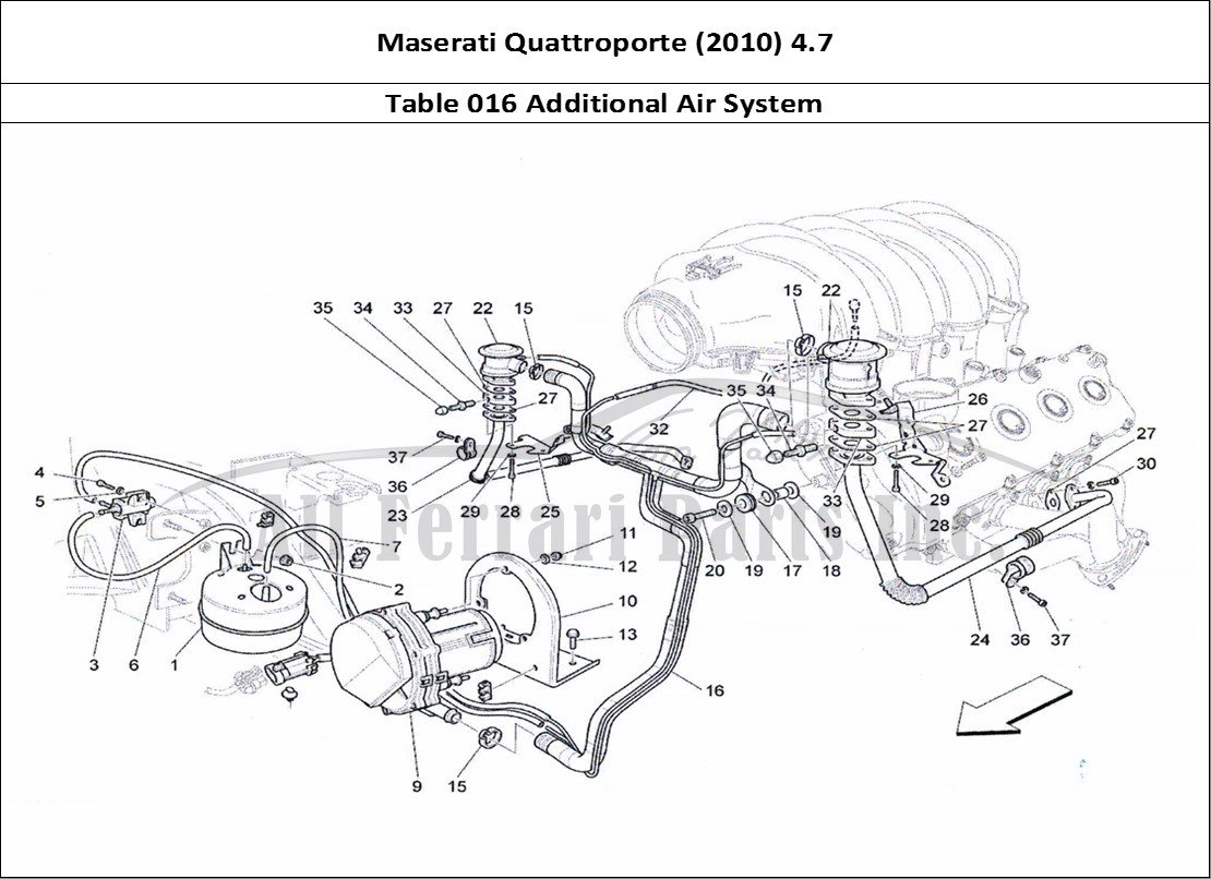 Ferrari Parts Maserati QTP. (2010) 4.7 Page 015 Additional Air System