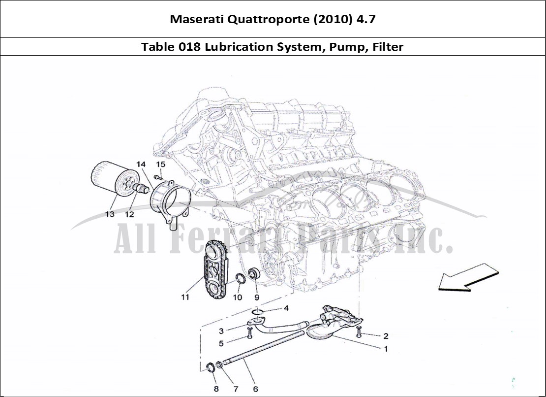 Ferrari Parts Maserati QTP. (2010) 4.7 Page 018 Lubrication System: Pump