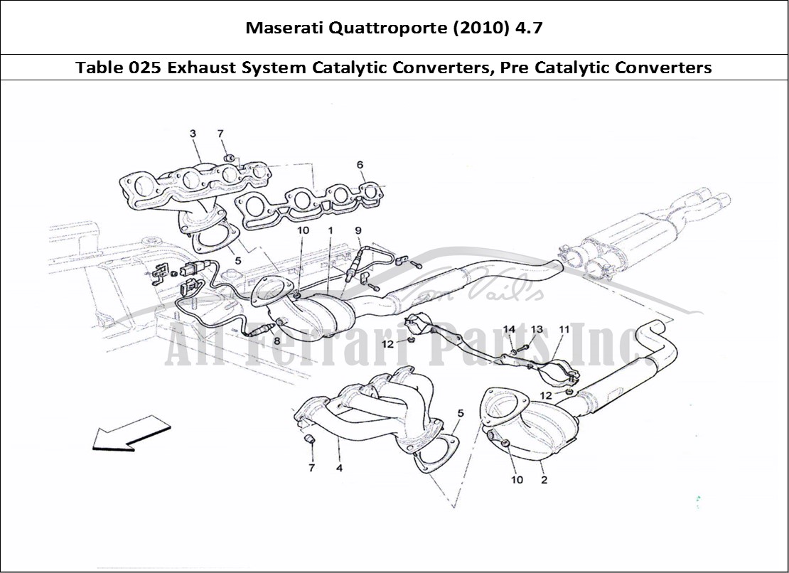 Ferrari Parts Maserati QTP. (2010) 4.7 Page 025 Pre-Catalytic Converters