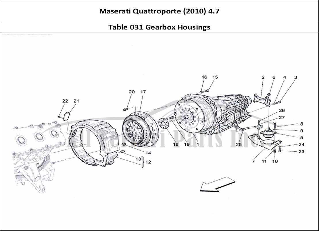Ferrari Parts Maserati QTP. (2010) 4.7 Page 030 Gearbox Housings