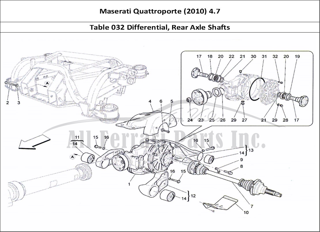 Ferrari Parts Maserati QTP. (2010) 4.7 Page 032 Differential And Rear Axl