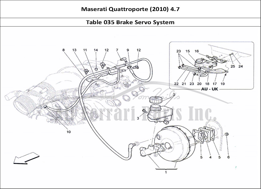 Ferrari Parts Maserati QTP. (2010) 4.7 Page 035 Brake Servo System