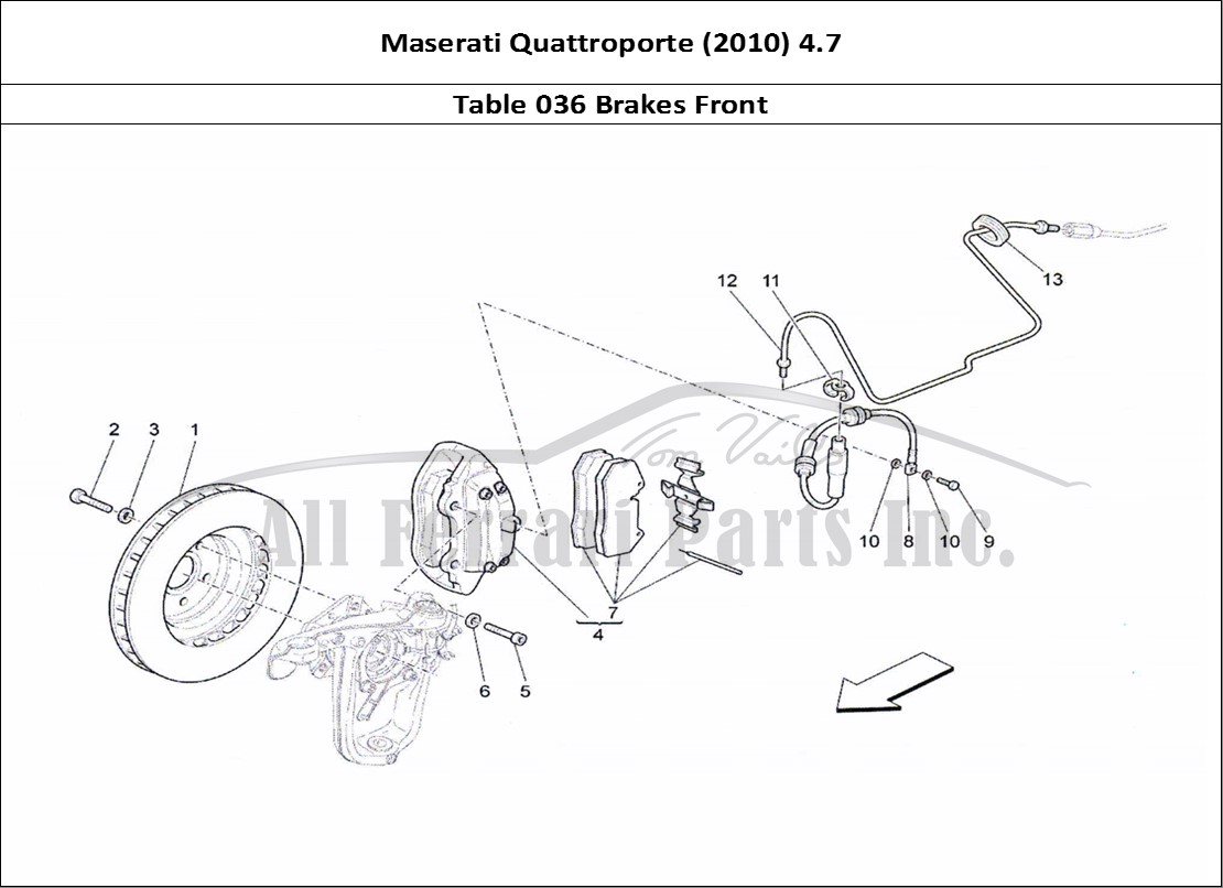 Ferrari Parts Maserati QTP. (2010) 4.7 Page 036 Braking Devices On Front