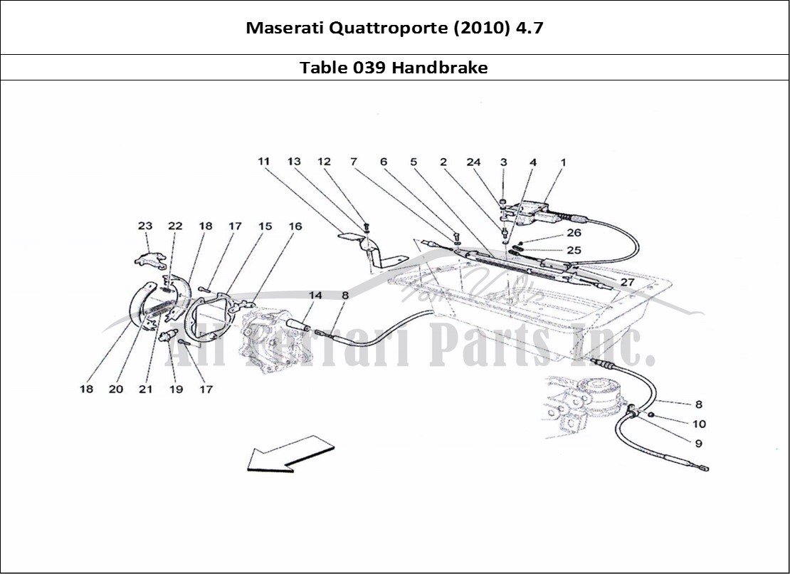 Ferrari Parts Maserati QTP. (2010) 4.7 Page 039 Handbrake