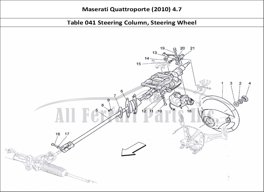 Ferrari Parts Maserati QTP. (2010) 4.7 Page 041 Steering Column And Steer