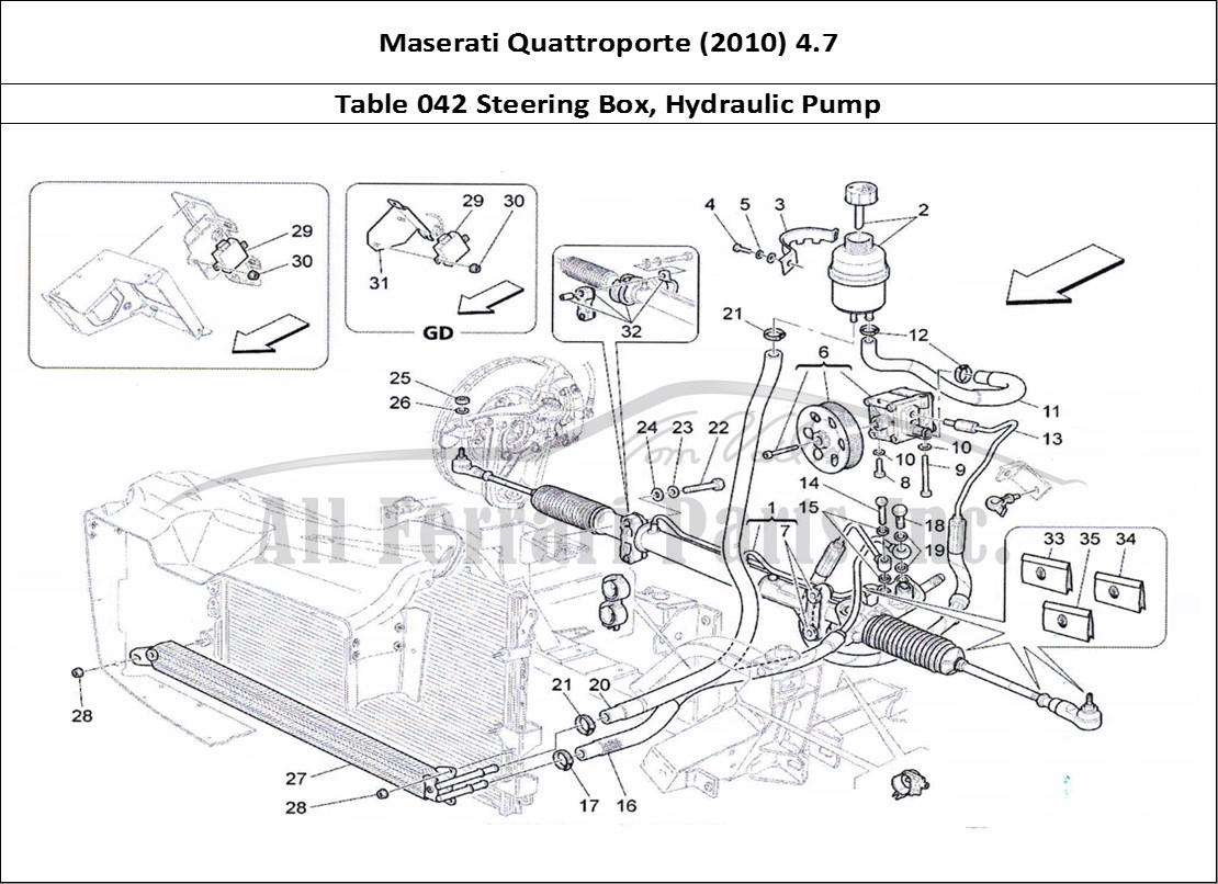 Ferrari Parts Maserati QTP. (2010) 4.7 Page 042 Steering Box And Hydrauli