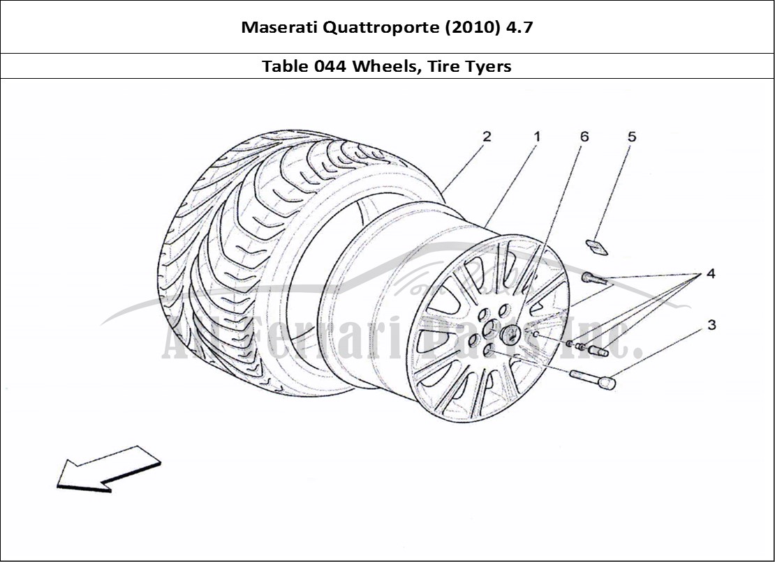 Ferrari Parts Maserati QTP. (2010) 4.7 Page 044 Wheels And Tyres