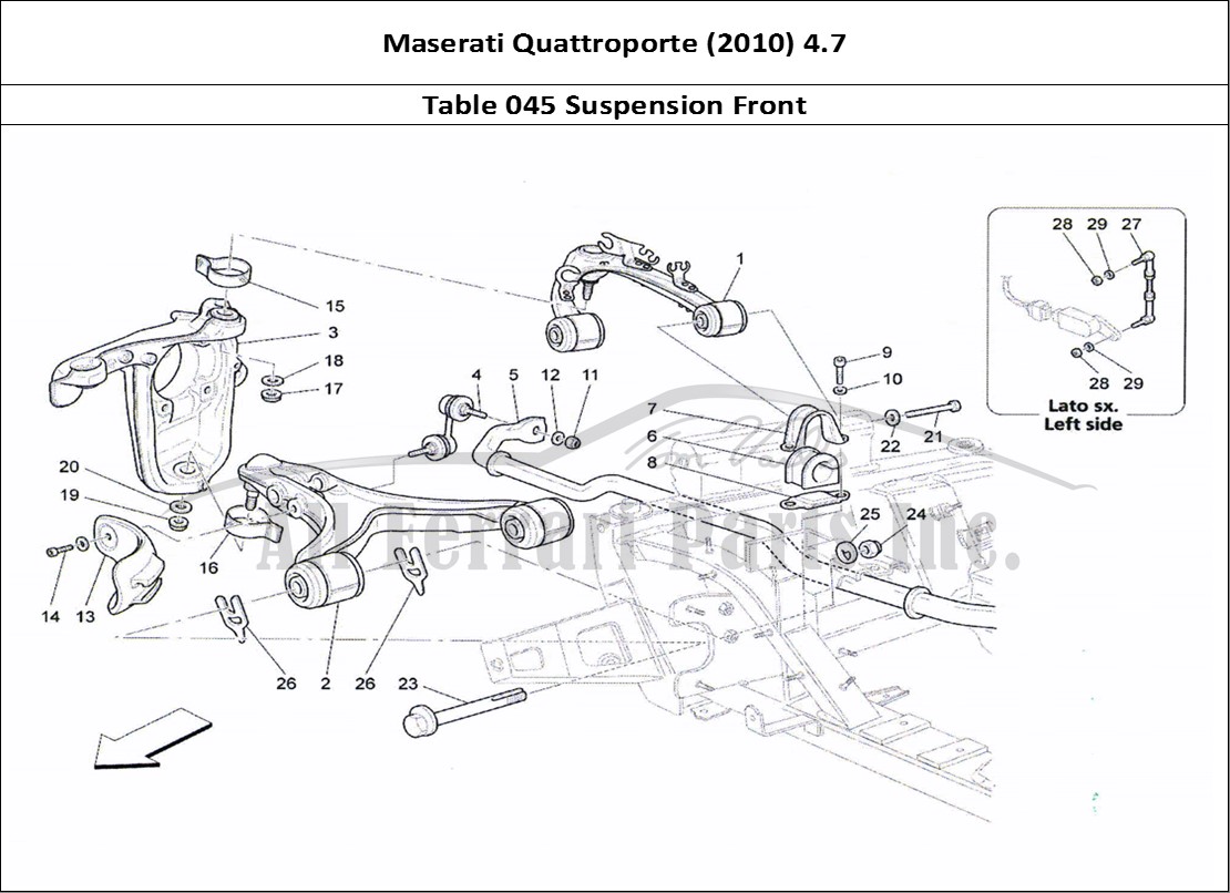 Ferrari Parts Maserati QTP. (2010) 4.7 Page 045 Front Suspension