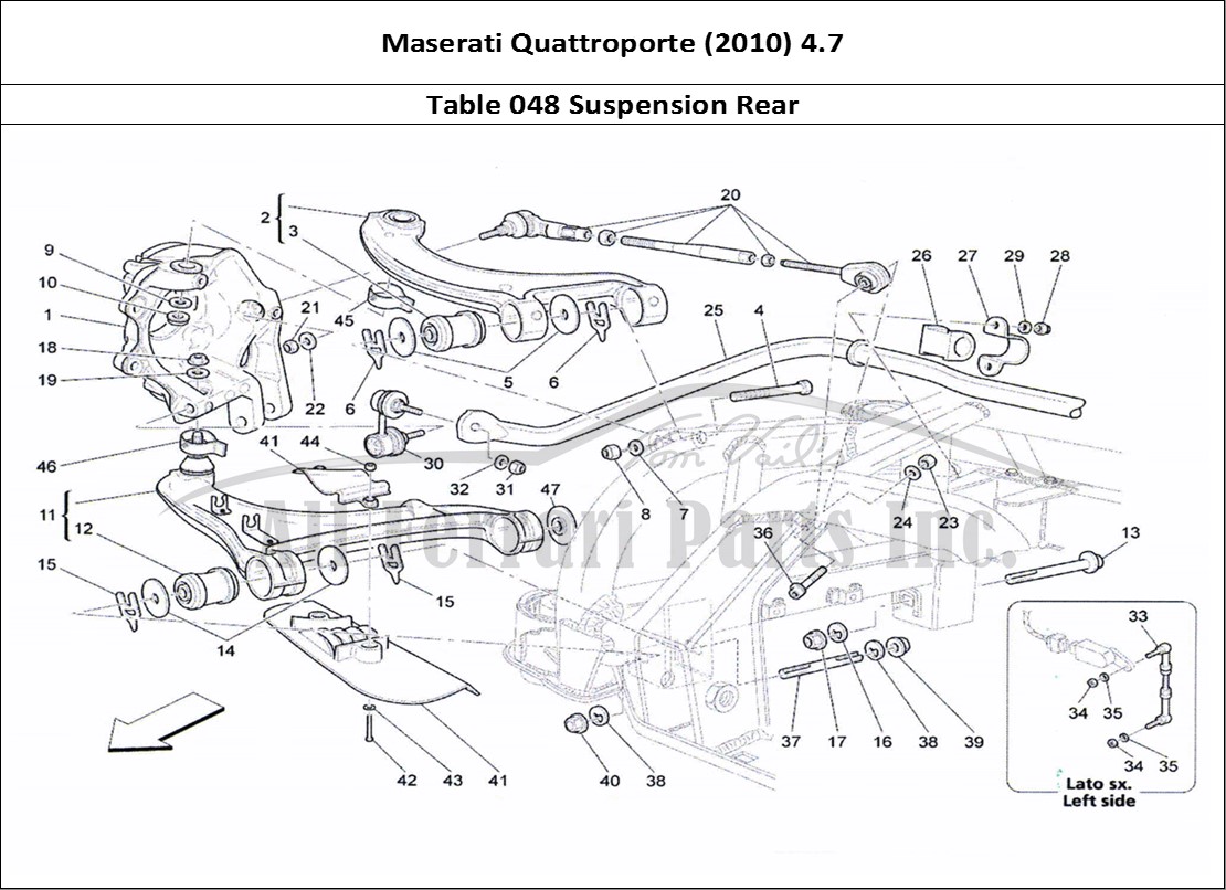 Ferrari Parts Maserati QTP. (2010) 4.7 Page 048 Rear Suspension