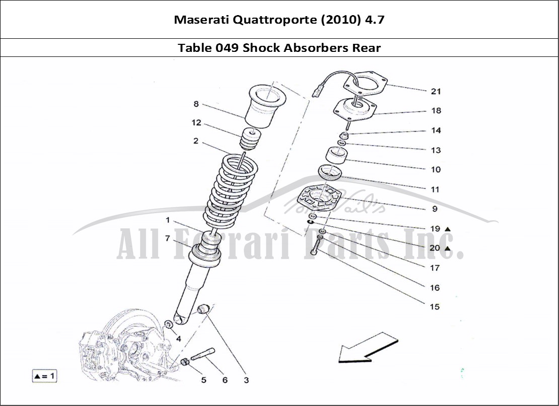 Ferrari Parts Maserati QTP. (2010) 4.7 Page 049 Rear Shock Absorber Devic