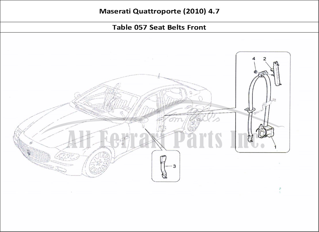 Ferrari Parts Maserati QTP. (2010) 4.7 Page 057 Front Seatbelts