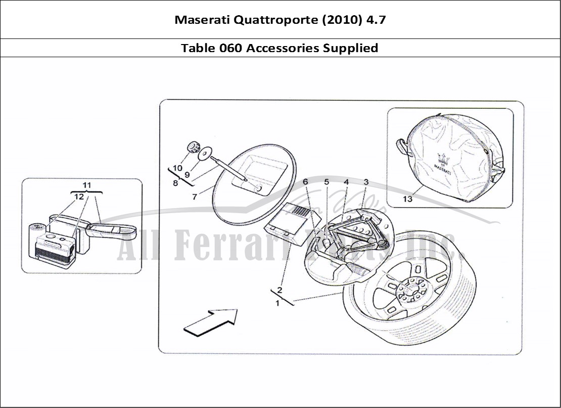Ferrari Parts Maserati QTP. (2010) 4.7 Page 060 Accessories Provided