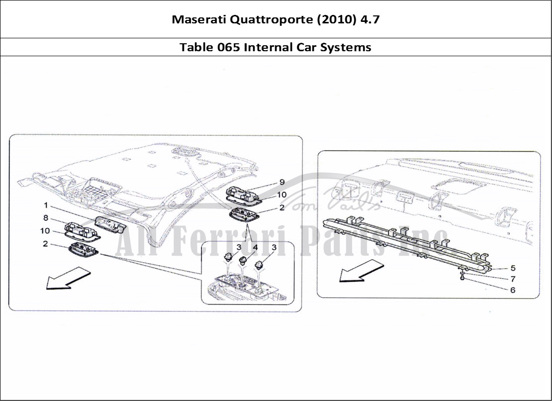 Ferrari Parts Maserati QTP. (2010) 4.7 Page 065 Internal Vehicle Devices