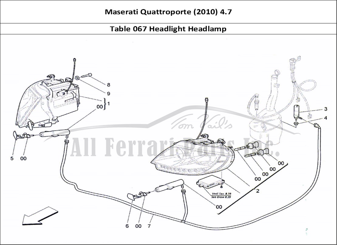 Ferrari Parts Maserati QTP. (2010) 4.7 Page 067 Headlight Clusters