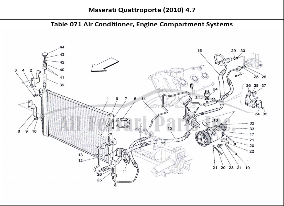 Ferrari Parts Maserati QTP. (2010) 4.7 Page 071 A/C Unit: Engine Compartm