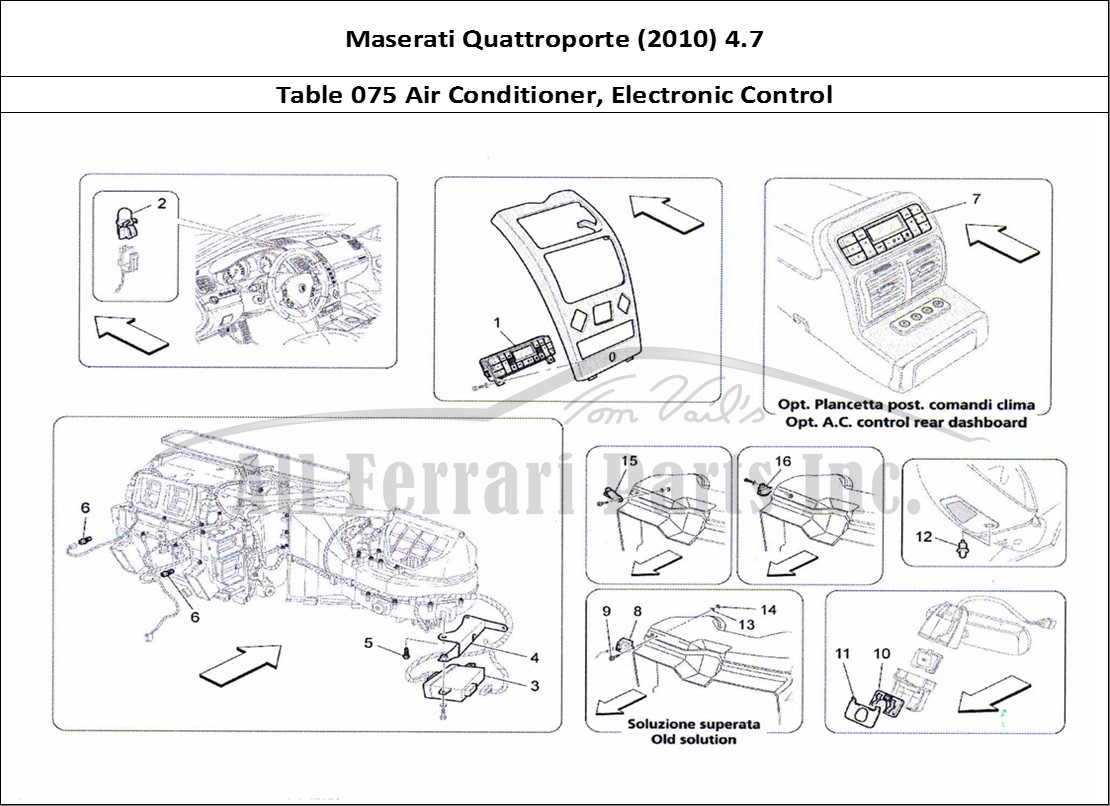 Ferrari Parts Maserati QTP. (2010) 4.7 Page 075 A/C Unit: Electronic Cont